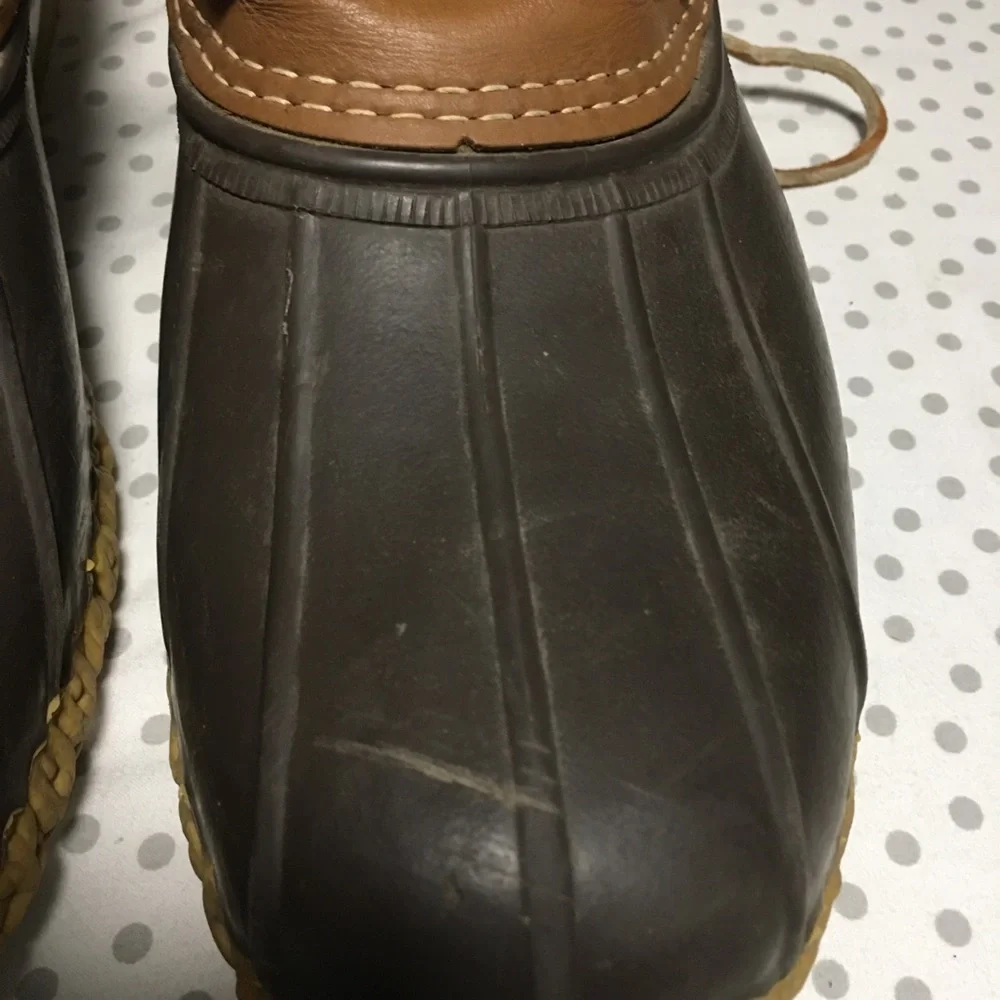Vtg L.L. Bean Boots Moc original Duck Maine low top rubber waterproof brown